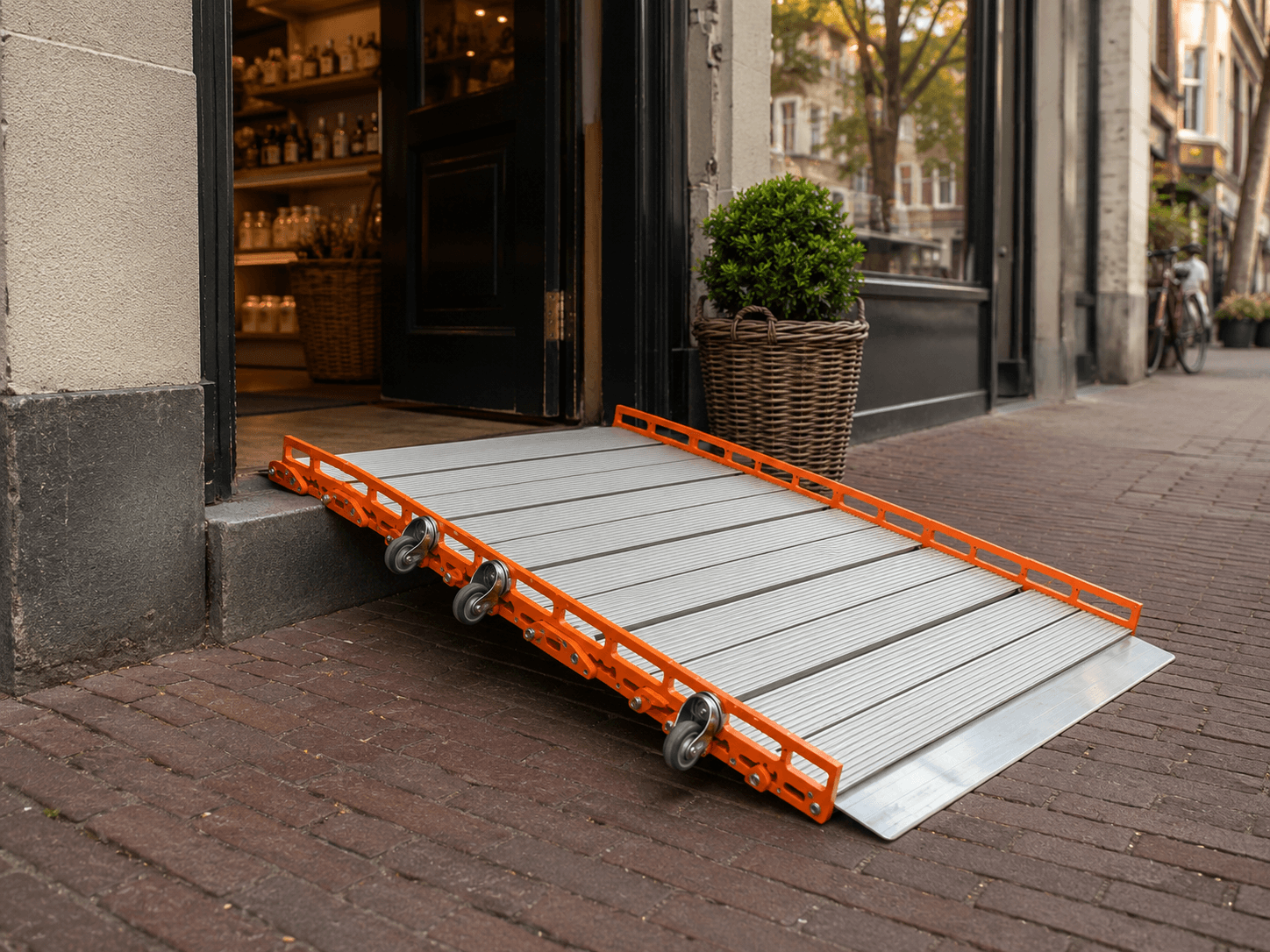 MIOR ROLL Rollstuhlrampe eine Haustürstufe — mobile Aluminiumrampe ohne Montage